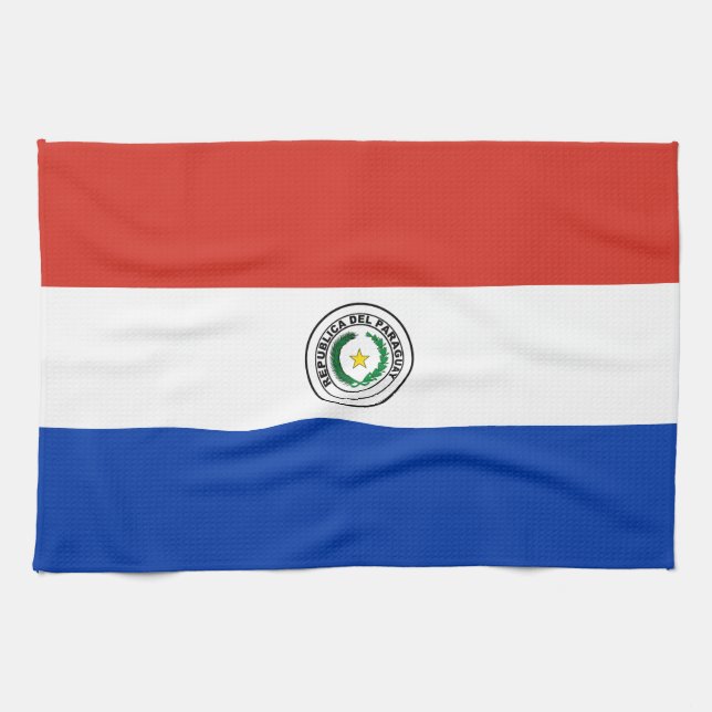Paraguayanska flaggan kökshandduk (Horisontell)