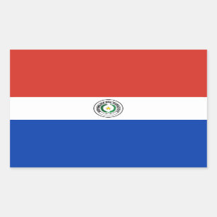 Paraguayanska flaggan rektangulärt klistermärke