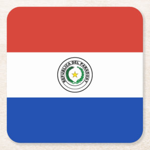 Paraguayanska flaggan underlägg papper kvadrat