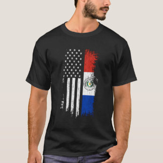 Paraguayanskt amerikanskt Flagga Pride Paraguay US T Shirt