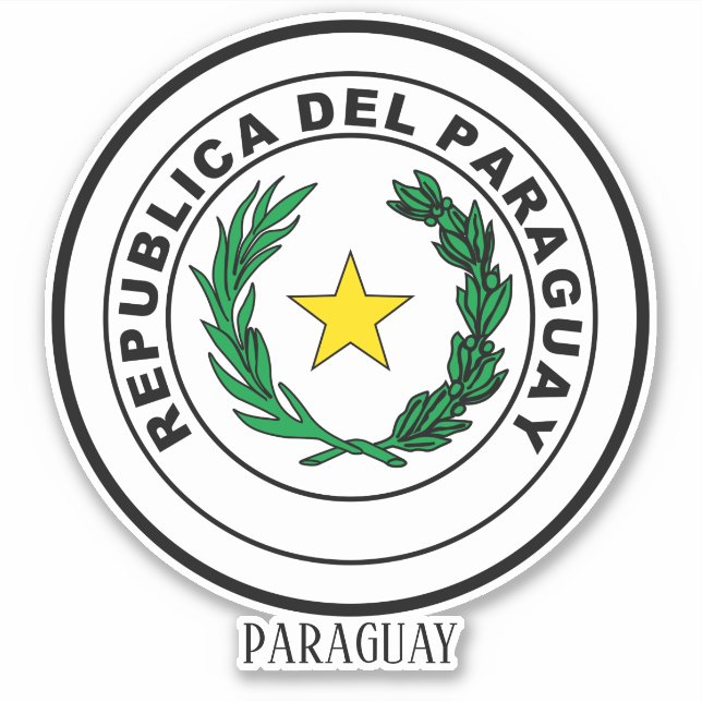 Paraguayanskt Jacka av Arm Patriotic Klistermärken (Framsida)