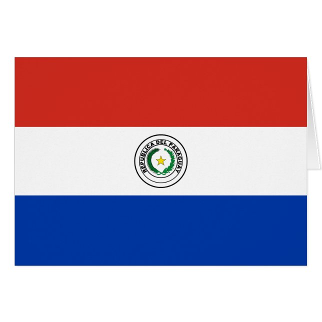 Paraguays flagga hälsningskort (Framsidan Horizontal)