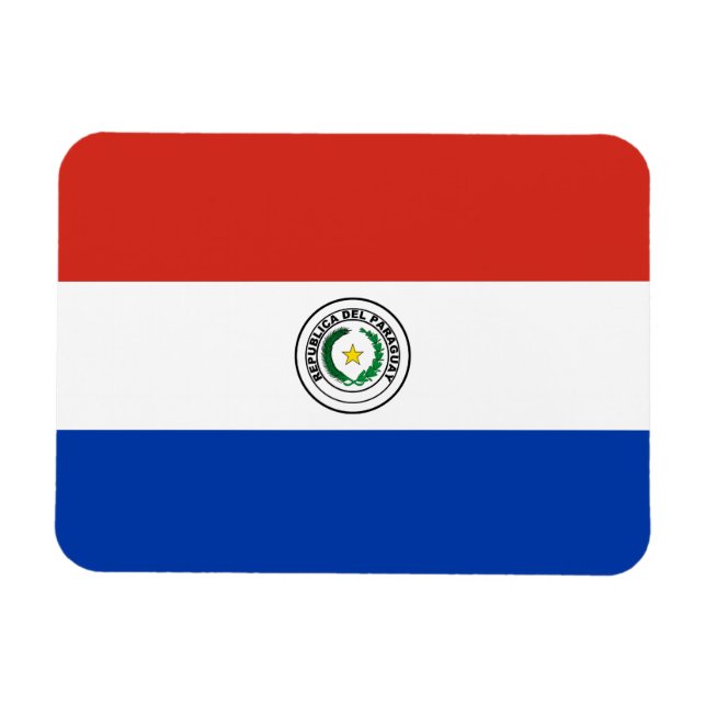 Paraguays flagga magnet (Horisontell)