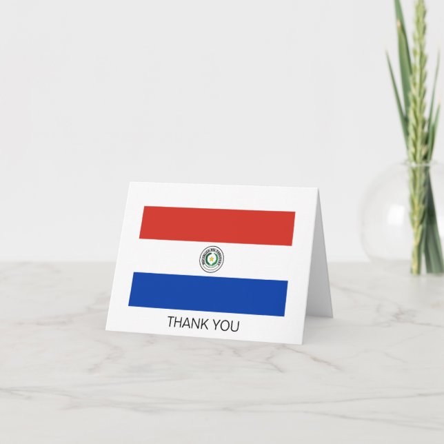 Paraguays flagga tack kort (Framsida)