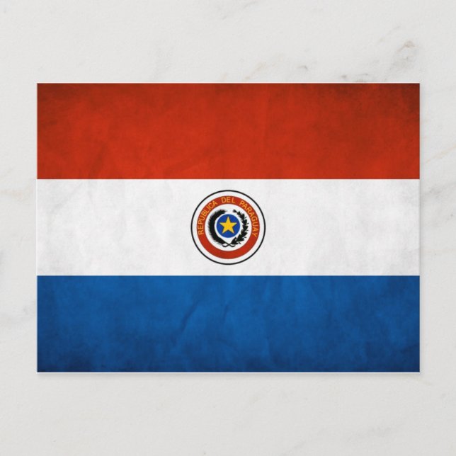 Paraguays nationalflagga vykort (Framsida)