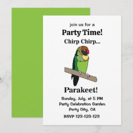 Parakeet Bird Funny Party Inbjudningar