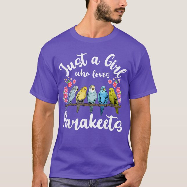 Parakeet Birds Just a Girl Who Loves Parakeets gif T Shirt (Framsida)