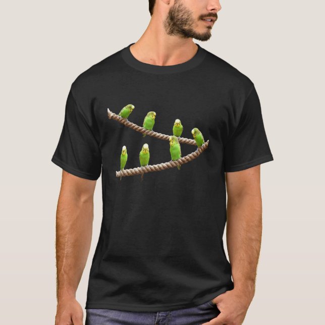 Parakeet Budgie Parrot Budgerigar Bird Ornithology T Shirt (Framsida)