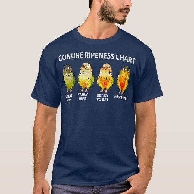 Parakeet Conure Ripeness Bird Chart Gift  (2) T Shirt (Framsida)
