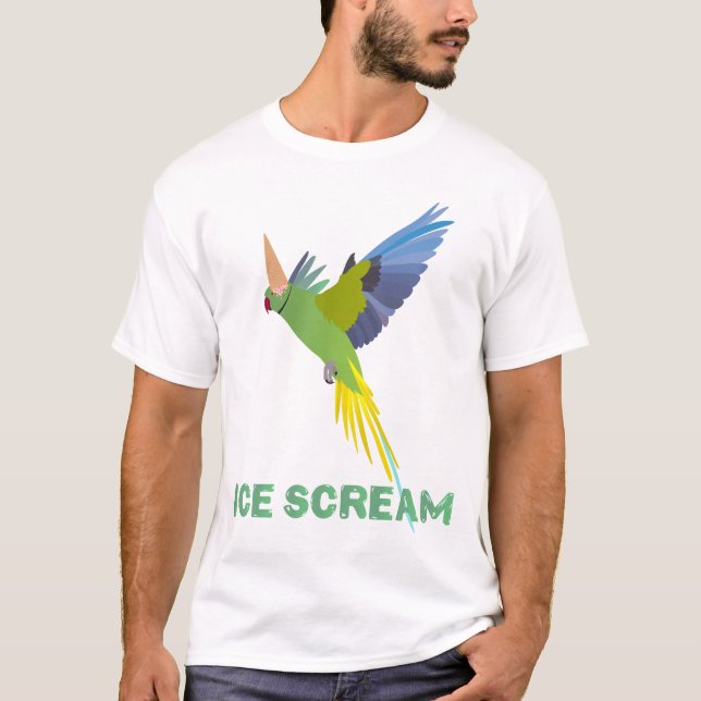 Parakeet "Ice scream" T Shirt (Framsida)