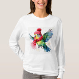 Parakeet in Hat and Scarf T Shirt