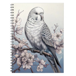 Parakeet in soft Blue Notebook Anteckningsbok