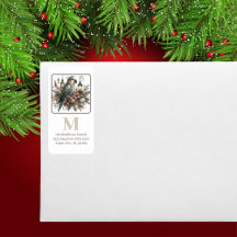 Parakeet Lanternes jul Monogram Adress