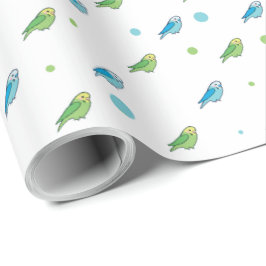 Parakeet polka dot wrapping paper presentpapper