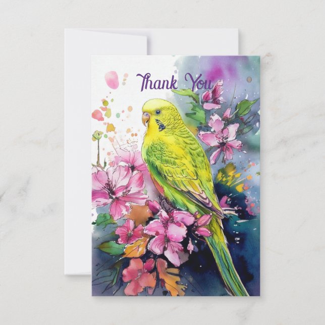 Parakeet Tackkort Card Tack Kort (Framsida)