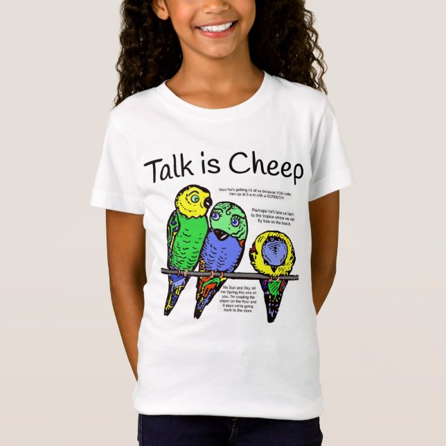 Parakeet Talk är Cheep Sweet Tea T Shirt (Framsida)