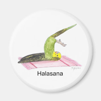 Parakeet Yoga, Plow Pose (med text) Magnet