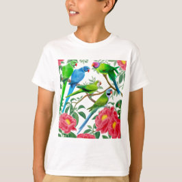Parakeets och Peonies T Shirt