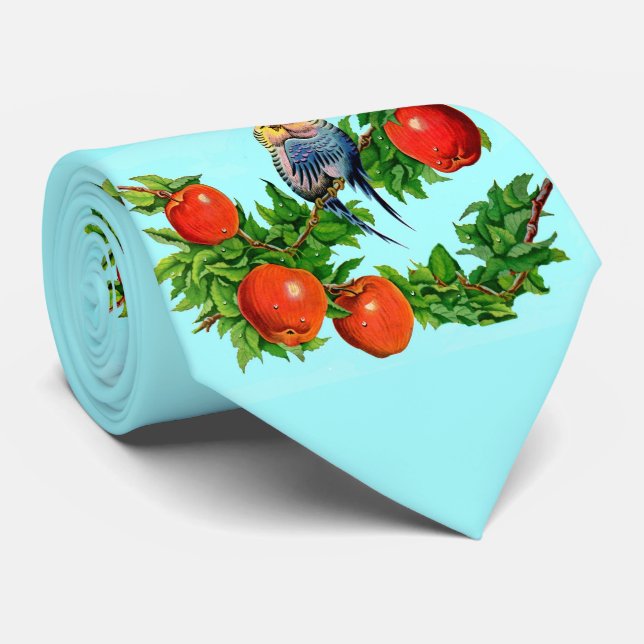 paraketer i kärlek-utskrift slips (Rullad)