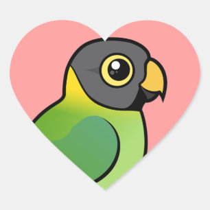 Parakethona med plommonhuvud hjärtformat klistermärke