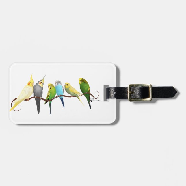Parakiter & Cockatiels! Bagagebricka (Horisontell Framsida)