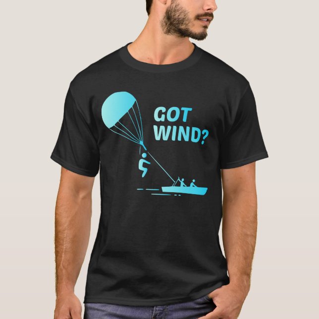 Parakiting Parasailing Parascending Skydiving T Shirt (Framsida)