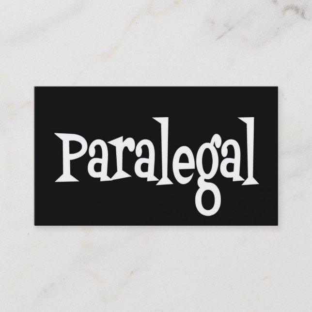 Paralegal Black and White Affärskort Visitkort (Framsida)