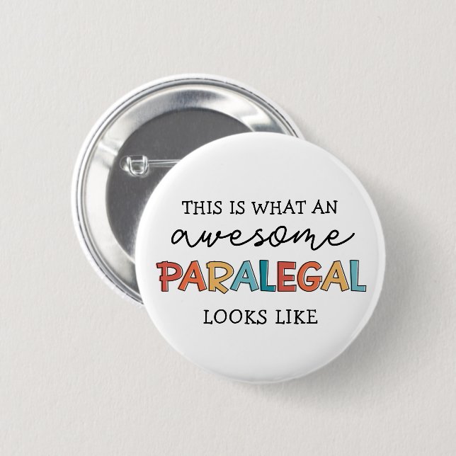 Paralegal Fantastisk Legal Assistant Funny Knapp (Framsida & baksida)