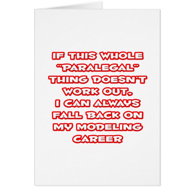 Paralegal Humor ... Modelleringskort Hälsningskort (Framsidan)