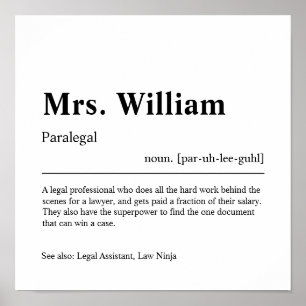 Paralegal Personlig Gift Poster