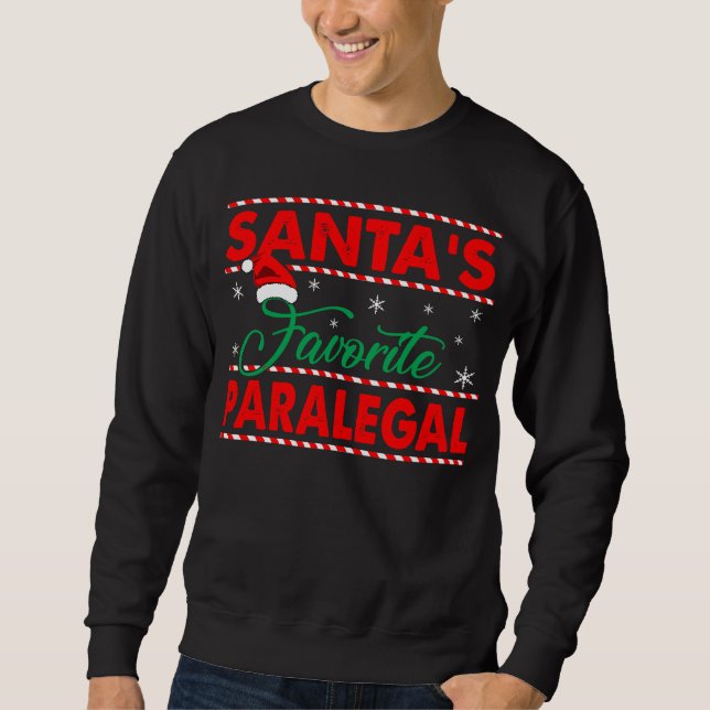 Paralegal Tee Santa's Favorite Paralegal jul Lång Ärmad Tröja (Framsida)