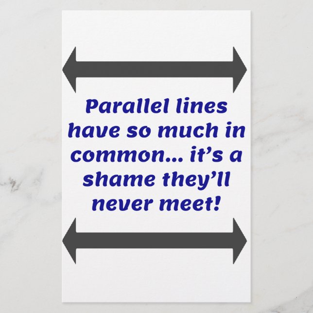 Parallel linjer har så mycket gemensamt. brevpapper (Framsida)