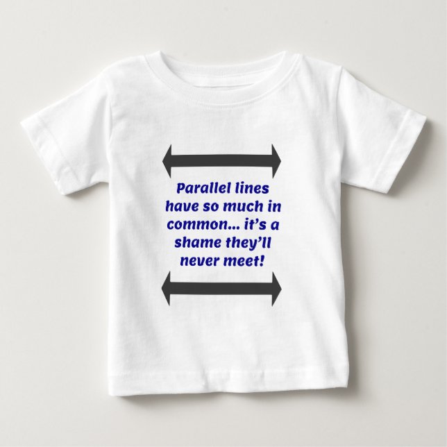 Parallel Linjer Math Joke T Shirt (Framsida)
