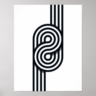 Parallell Linjer Art Skriv ut - Svartvit linje Poster