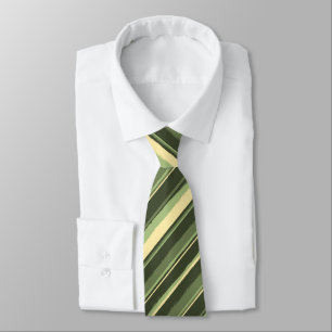 Parallellt stripe Olive & Gult tvåsidigt Slips
