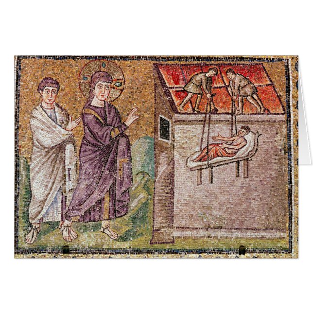 Paralytikern av Capharnaum Hälsningskort (Framsidan Horizontal)
