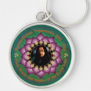 Paramahansa Yogananda Rund Silverfärgad Nyckelring