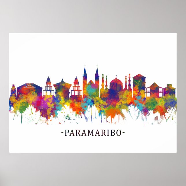 Paramaribo Suriname Skyline Poster (Framsidan)