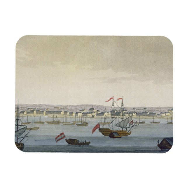 Paramaribos stad (färg engrave) magnet (Horisontell)
