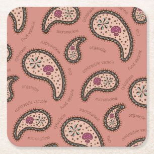 Paramecia Paisley Anpassade Biology Mauve Underlägg Papper Kvadrat