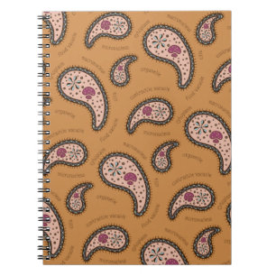 Paramecia Paisley Anpassningsbar Biologi Latté Bru Anteckningsbok