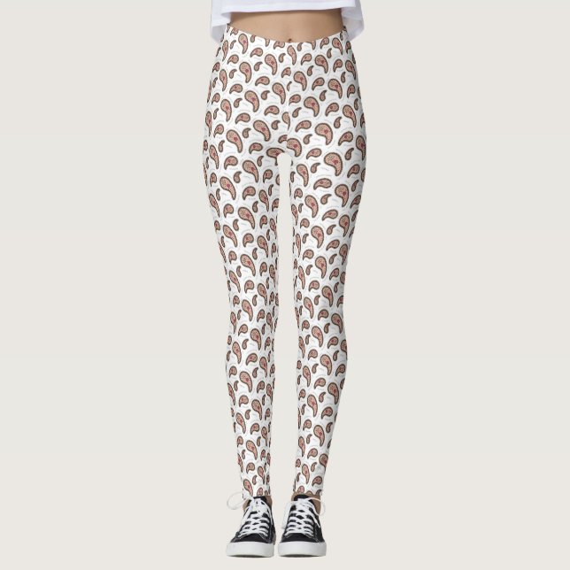 Paramecia Paisley Biology Science White Leggings (Framsida)