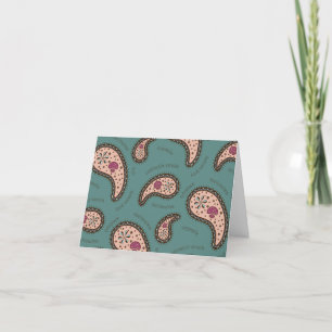 Paramecia Paisley Personalizable Biology Teal Tack Kort