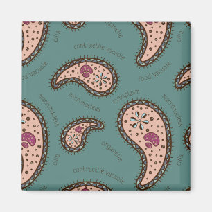 Paramecia Paisley Personlig Biologi Turkos Magnet