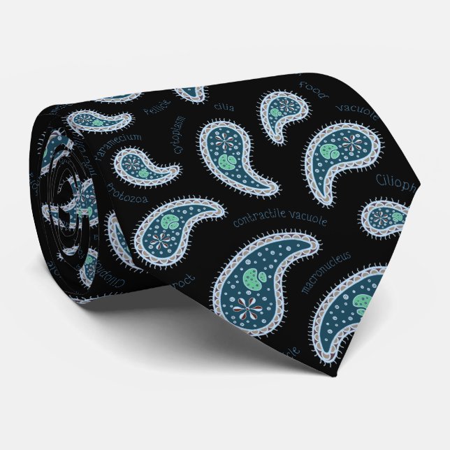 Paramecia Paisley Protozoan Biology Science Black Slips (Rullad)