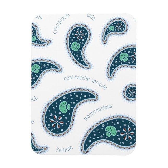 Paramecia Paisley Protozoan Biology Science Magnet (Vertikal)