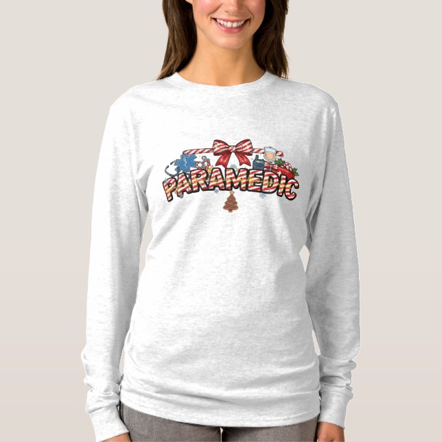 Paramedic Christmas Long Sleeve T Shirt (Framsida)