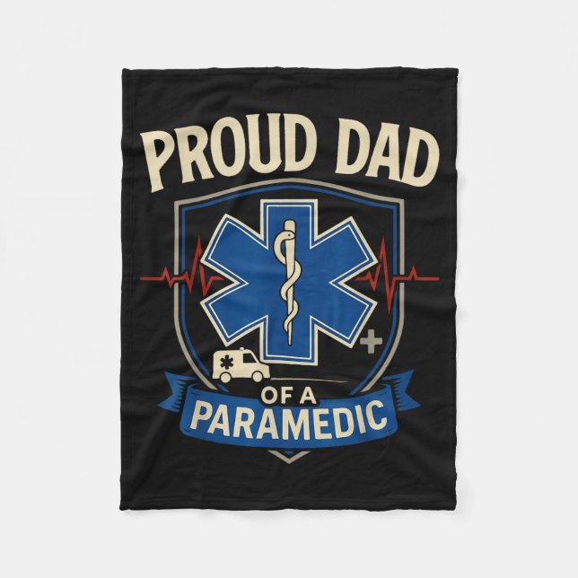 Paramedic Dad Proud Dad Of A Paramedic  Fleecefilt (Framsidan)