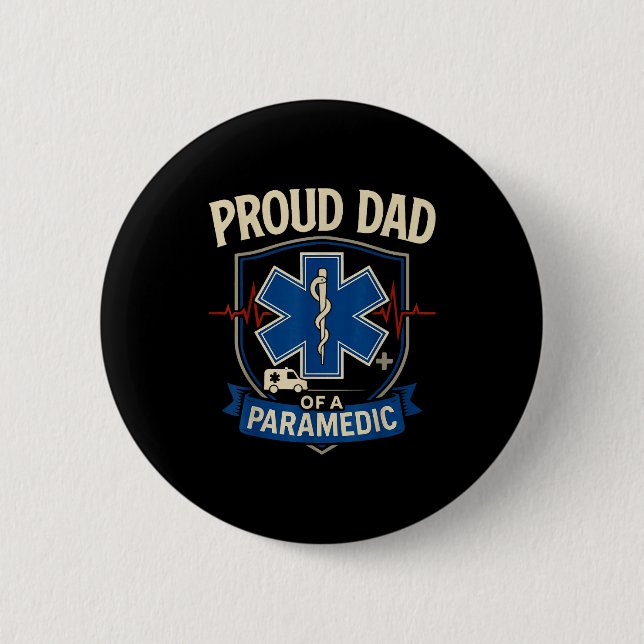 Paramedic Dad Proud Dad Of A Paramedic  Knapp (Framsida)