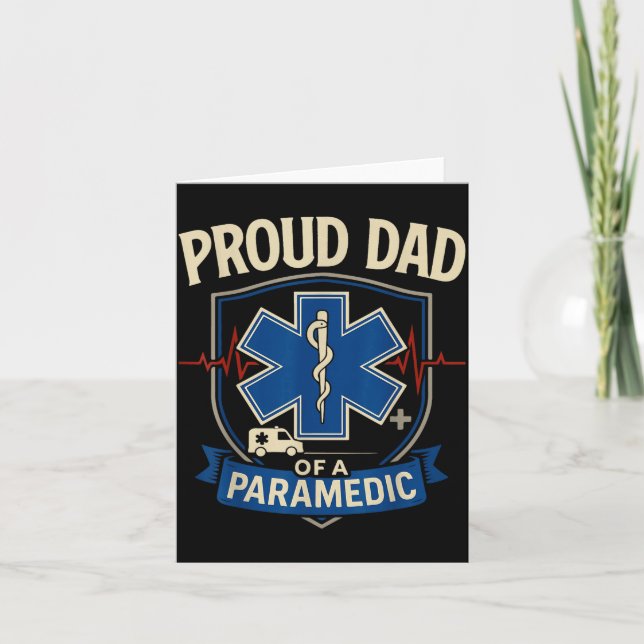 Paramedic Dad Proud Dad Of A Paramedic  Kort (Framsida)